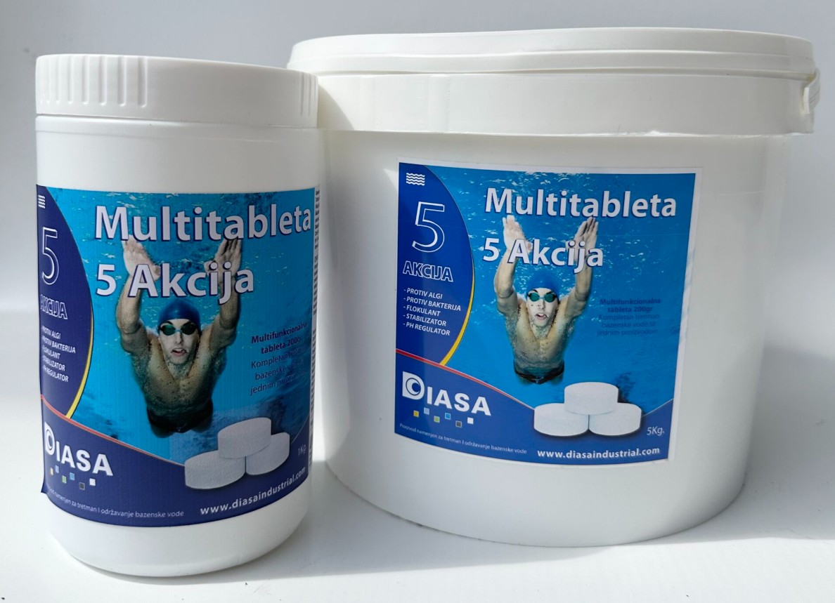 Diasa multi tablete 200g 5u1 u kanti za dugotrajno održavanje bazena