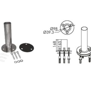 FF inox adapter za flanšu za bazenske merdevine od čelika AISI 304 i AISI 316